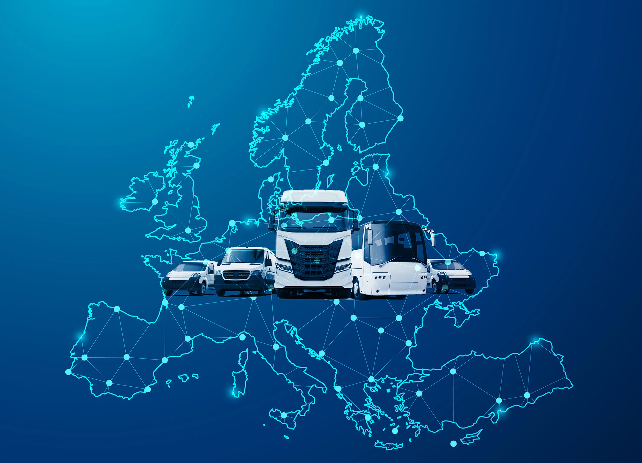 Commercial fleet vehicles managed with fleet tracking software
