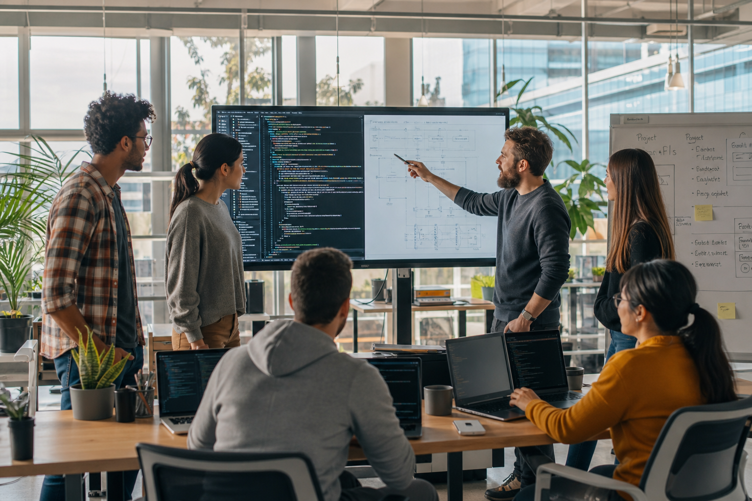 Invertedapps engineering team collaborating on architecture